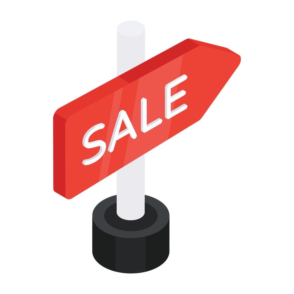 An icon design of sale board vector