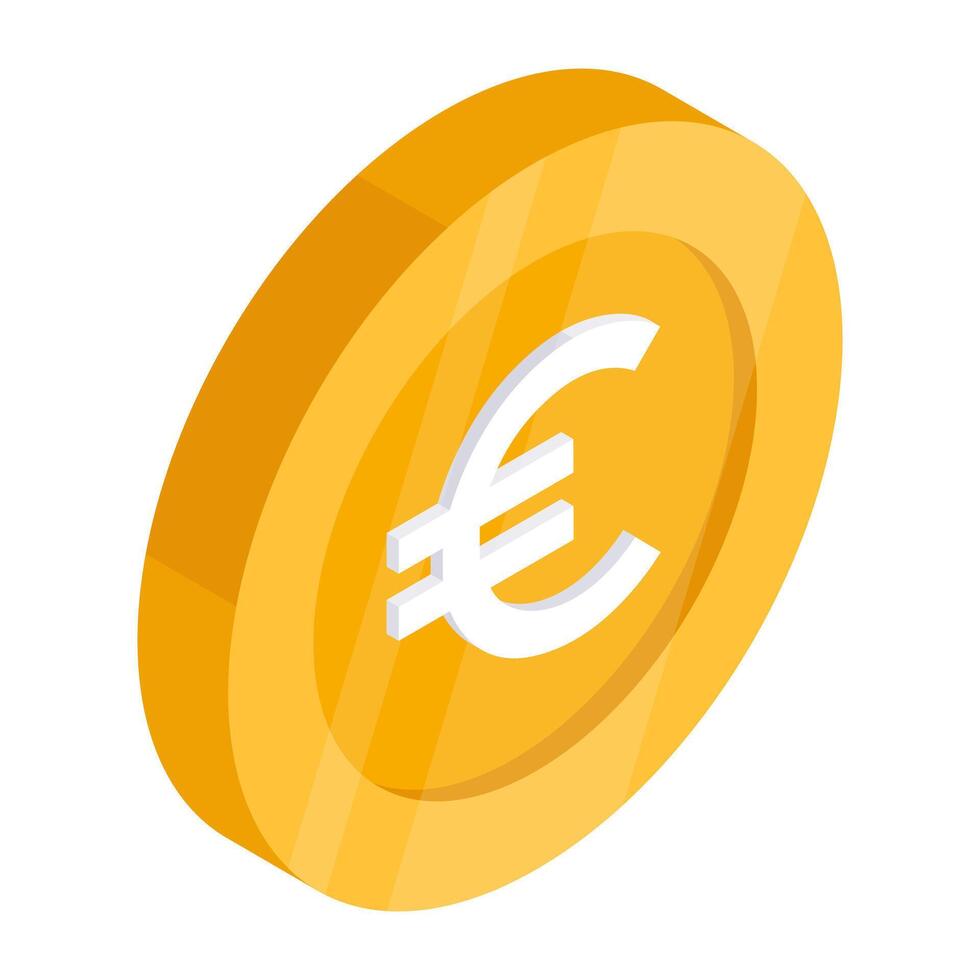 An icon design of euro coin vector