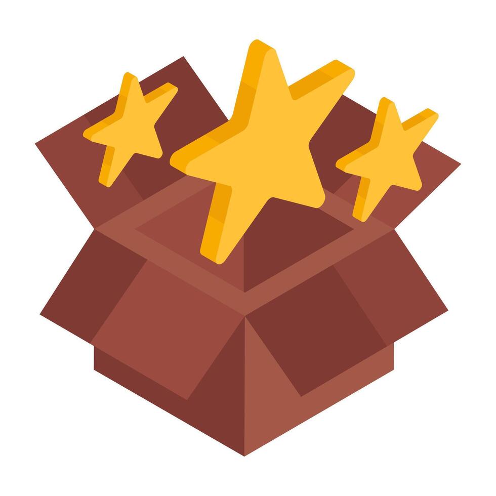 A colored design icon of stars box vector