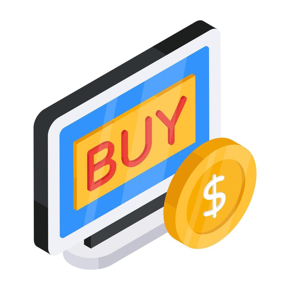 Perfect design icon of online buy vector