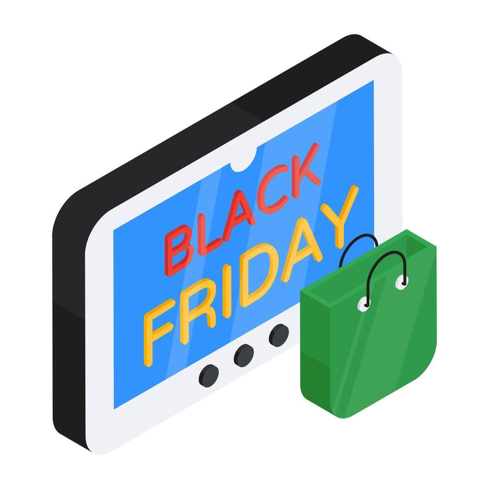 A trendy design icon of black Friday sale vector