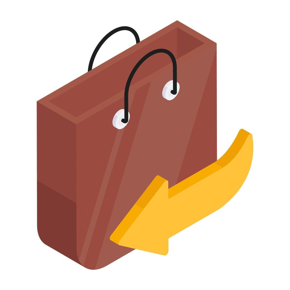 A beautiful design icon of return shopping vector
