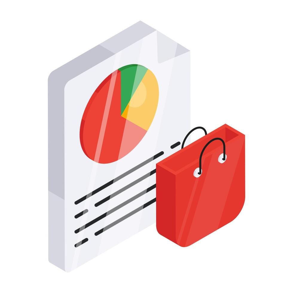 Creative design icon of shopping report vector