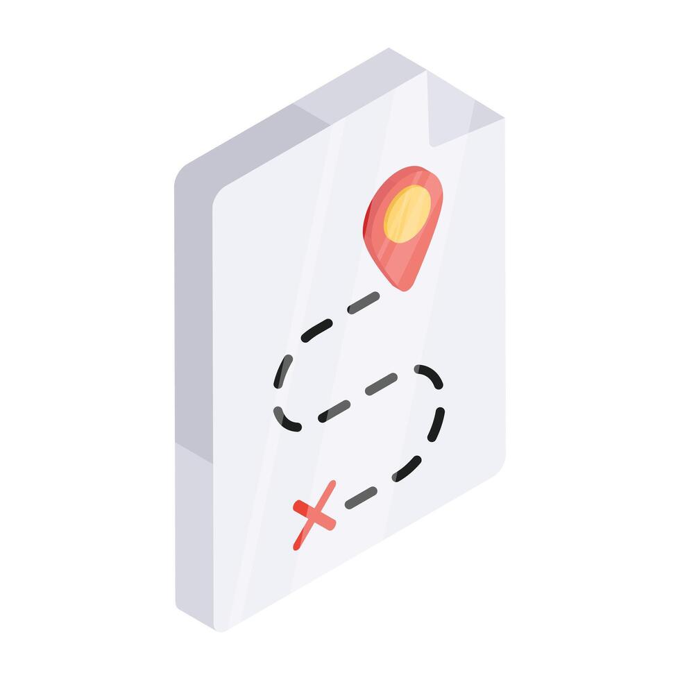 An isometric design icon of map vector