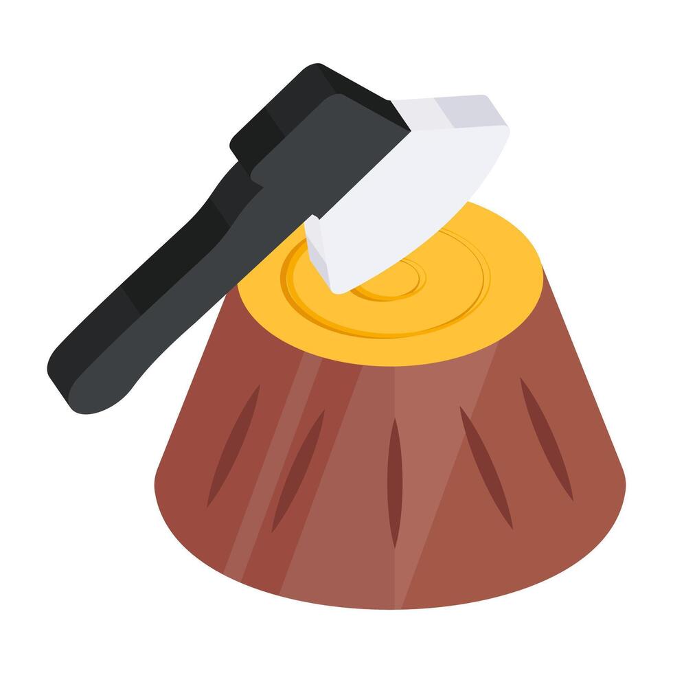 Premium design icon of wood Chopping vector