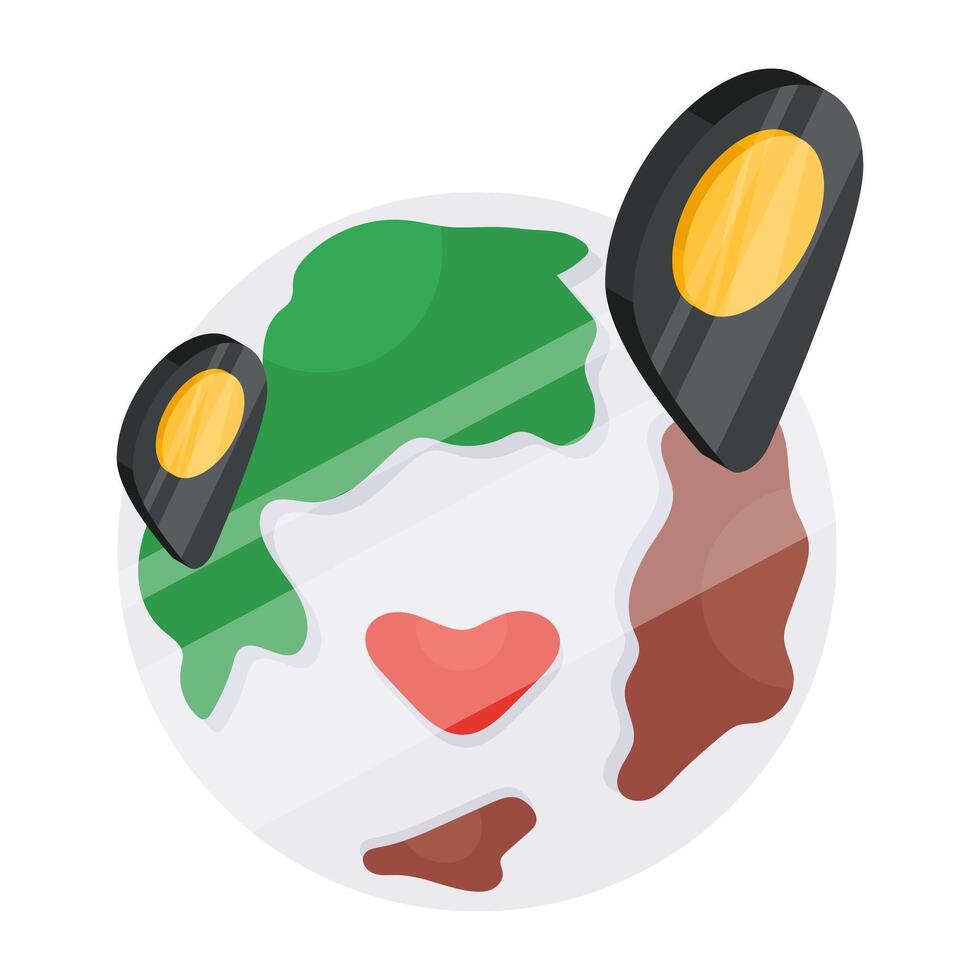 An icon design of global location vector