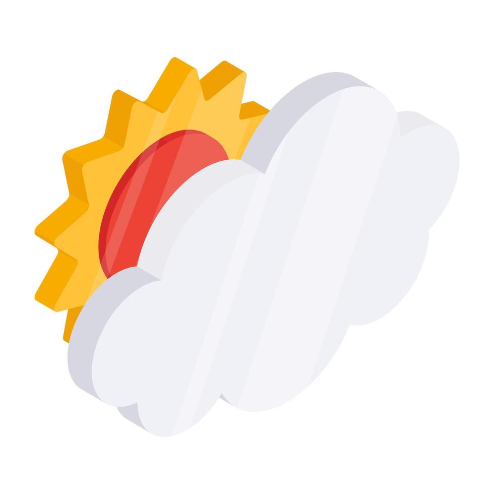 Modern design icon of mostly cloudy vector