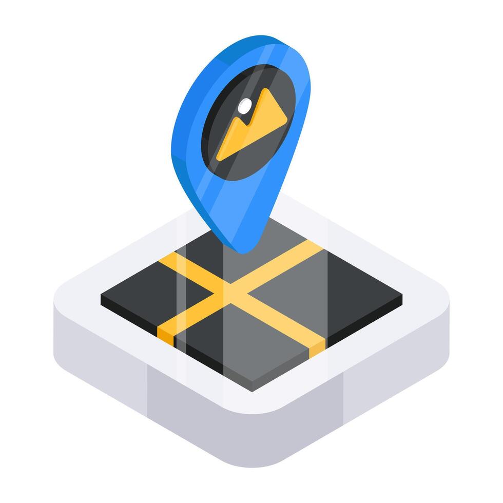 A isometric design icon of gallery location vector