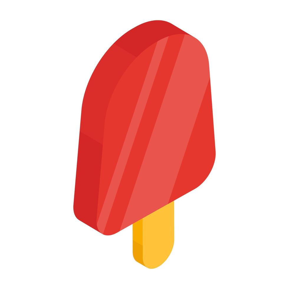 An isometric design icon of popsicle vector