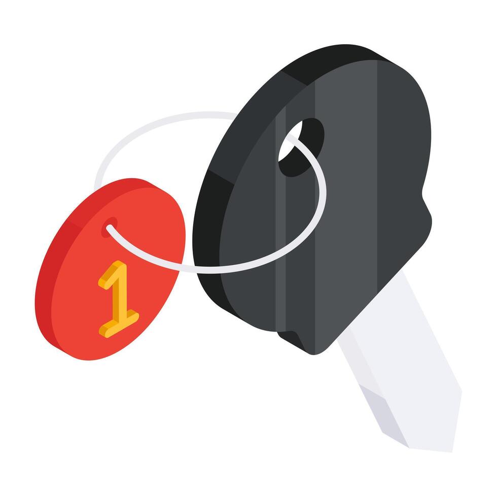 A colored design icon of key vector