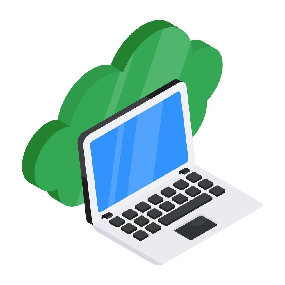 Modern design icon of cloud laptop vector