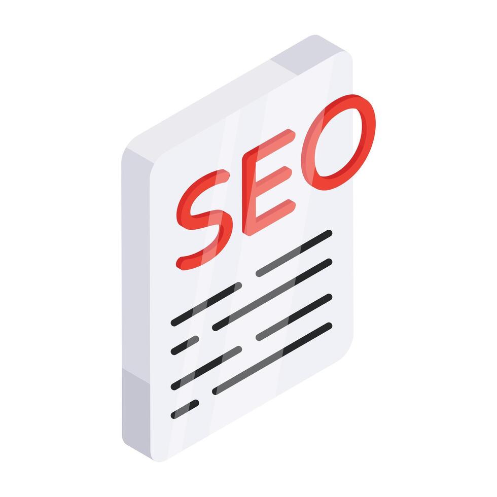 An icon design of seo file vector