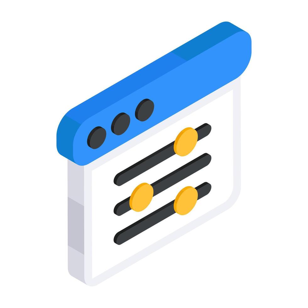 An editable design icon of online equalizer vector