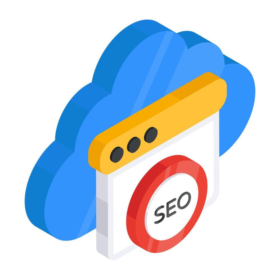 Conceptual flat design icon of seo website vector