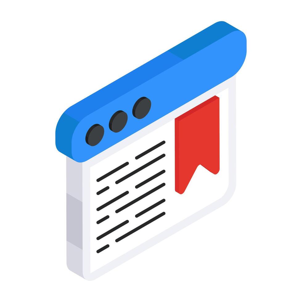 A creative design icon of bookmark website vector