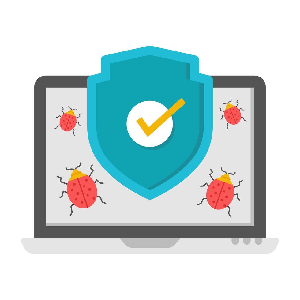 A flat design icon of antivirus vector