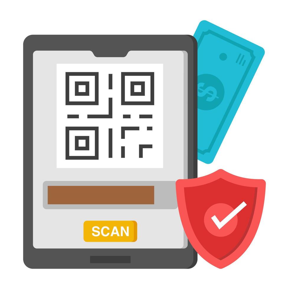 An icon design of secure mobile scan vector