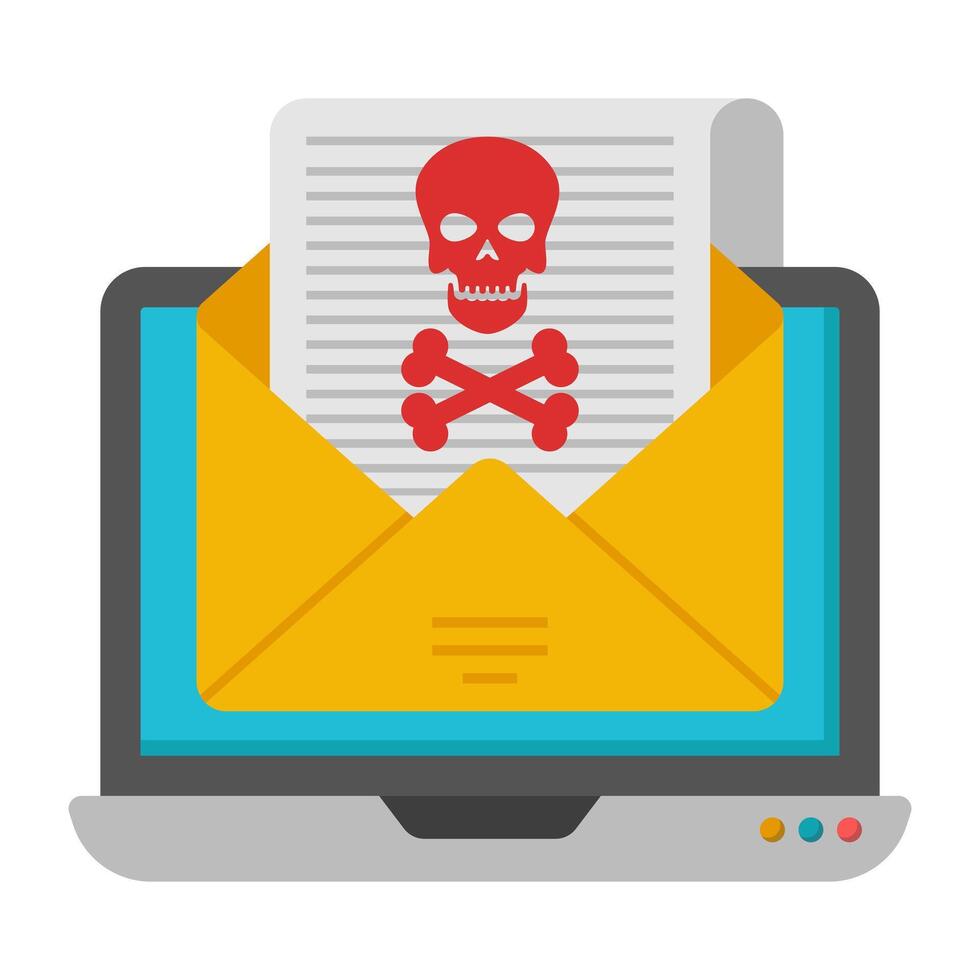 A colored design icon of email hacking vector