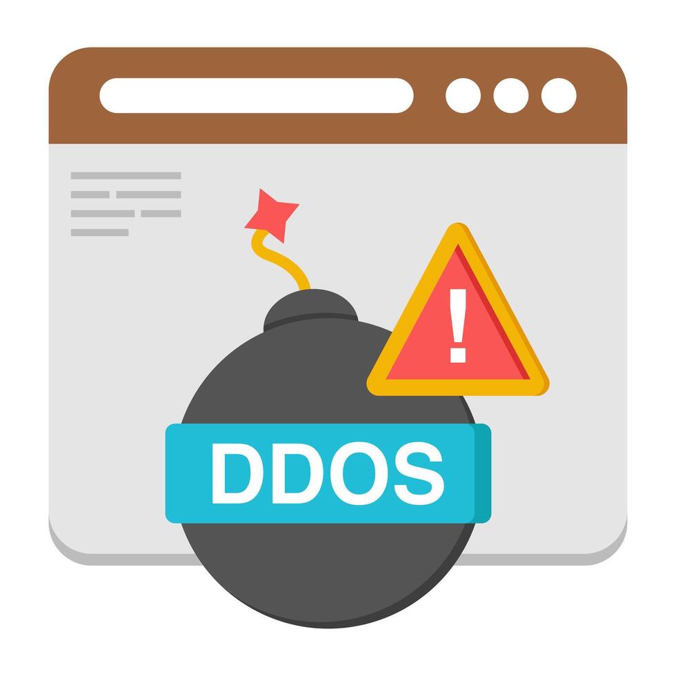 Creative design icon of web ddos warning vector