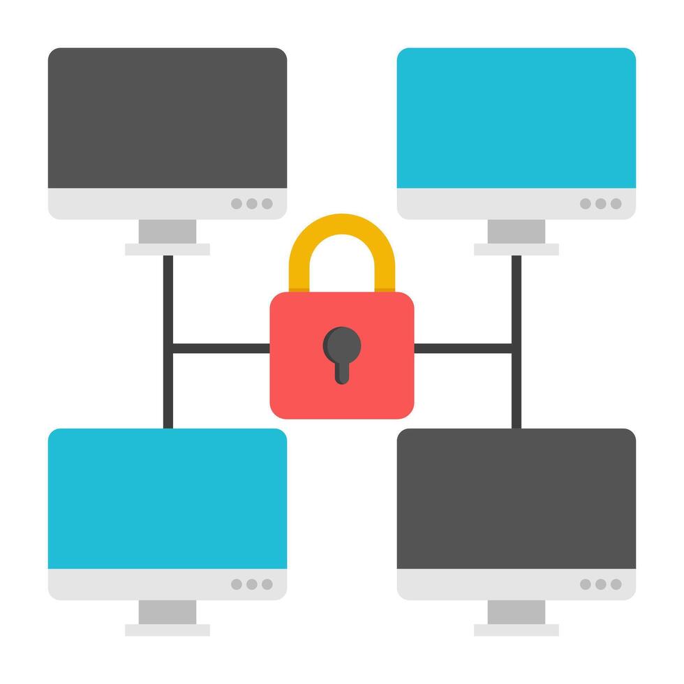 Modern design icon of lock network vector