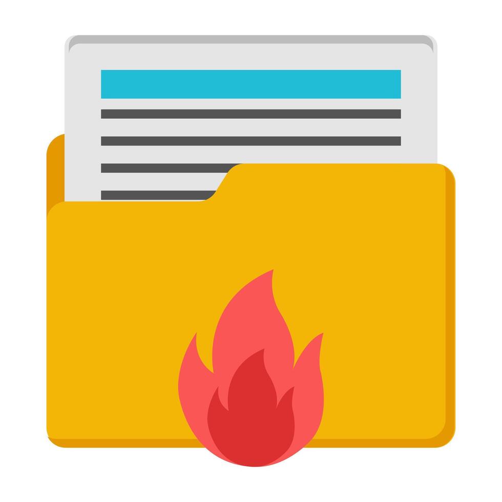 Premium design icon of burn folder vector