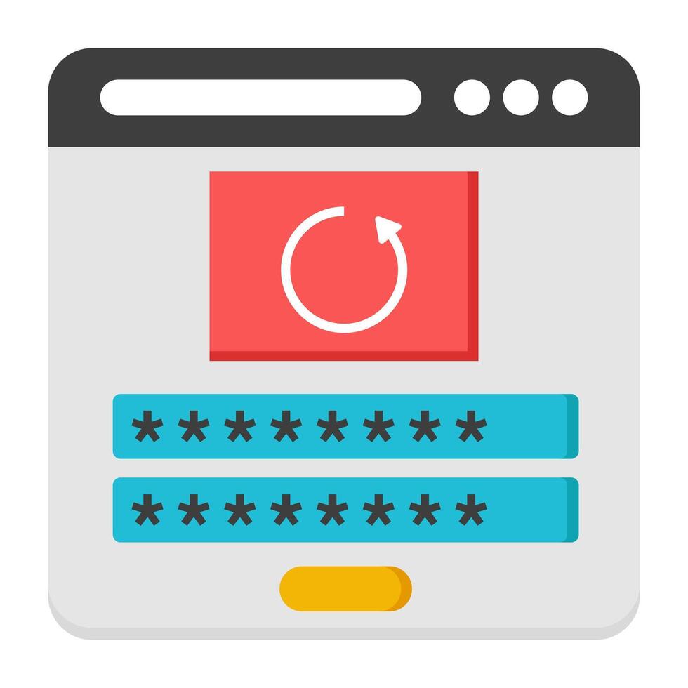A colored design icon of web password reload vector
