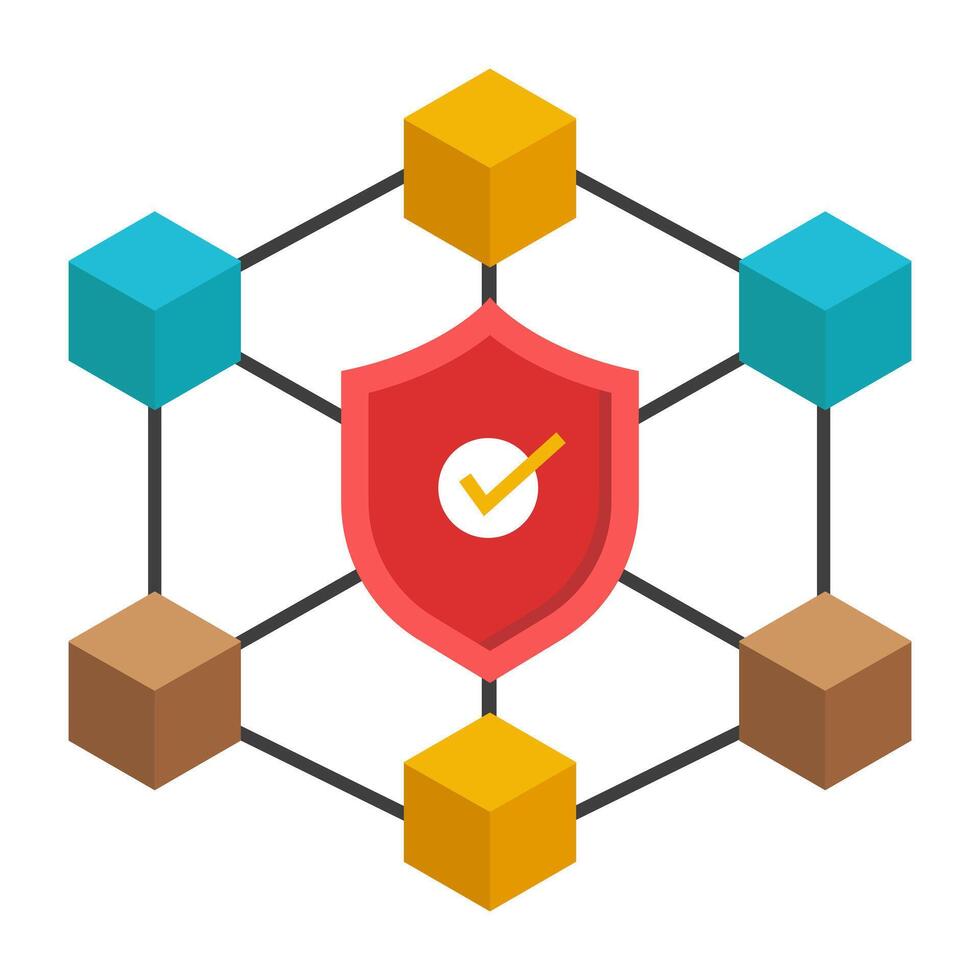 Creative design icon of network security vector