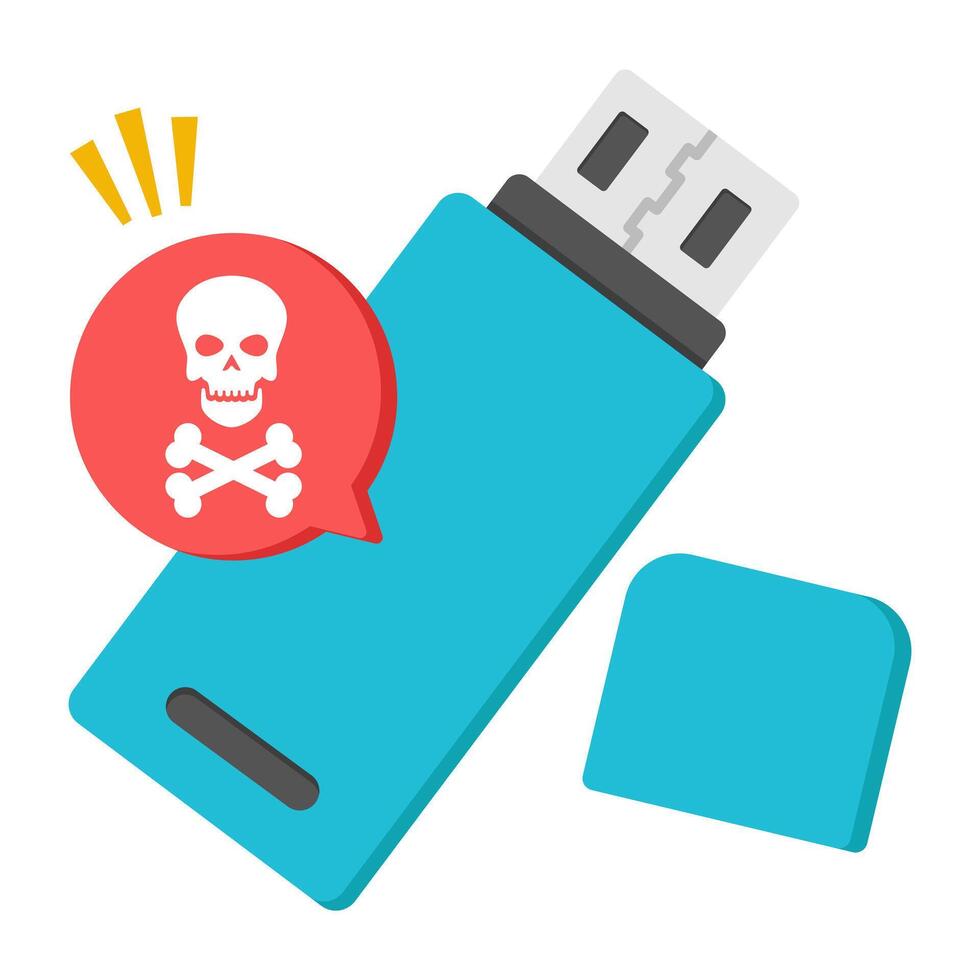 A beautiful design icon of usb virus vector