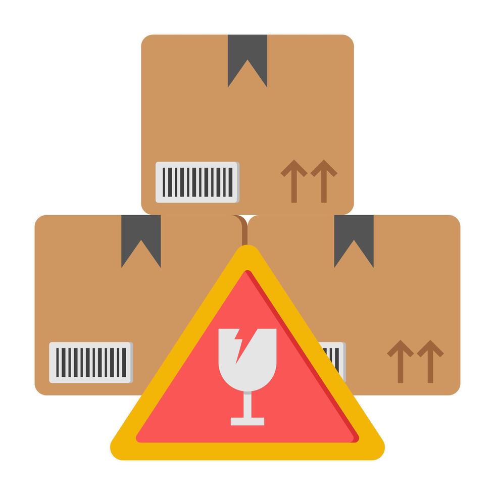 Modifiable icon of fragile parcel vector