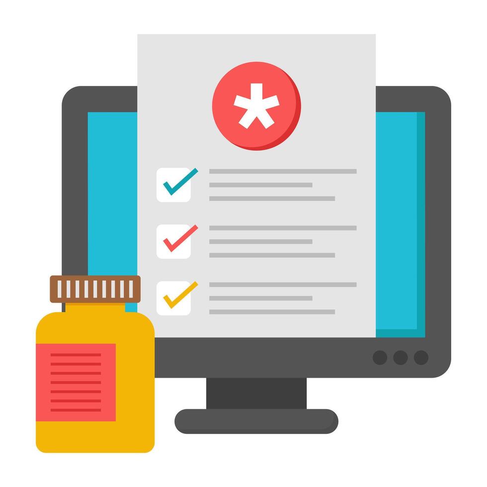Trendy design icon of online prescription vector