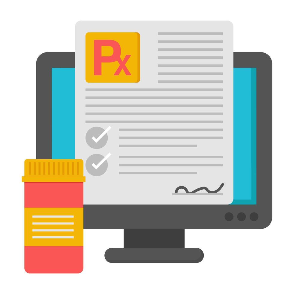 Trendy design icon of prescription, online rx vector