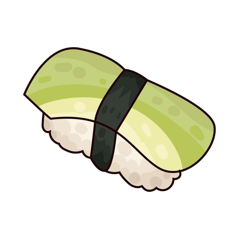 avocado sushi illustration vector