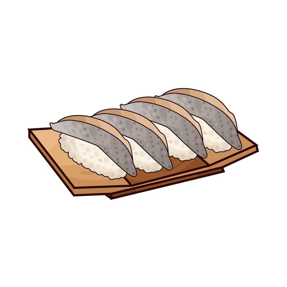 illustration of Fresh Sushi Serving vector
