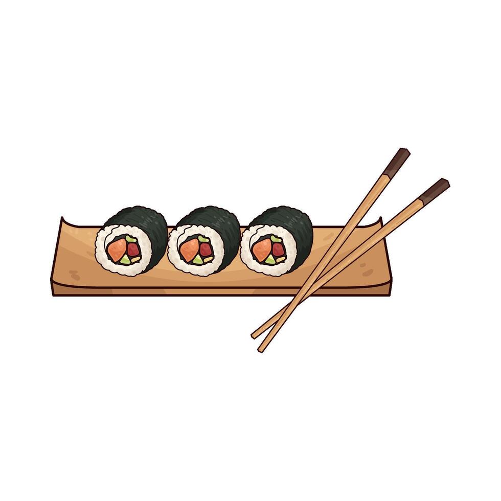 sushi roll illustration vector
