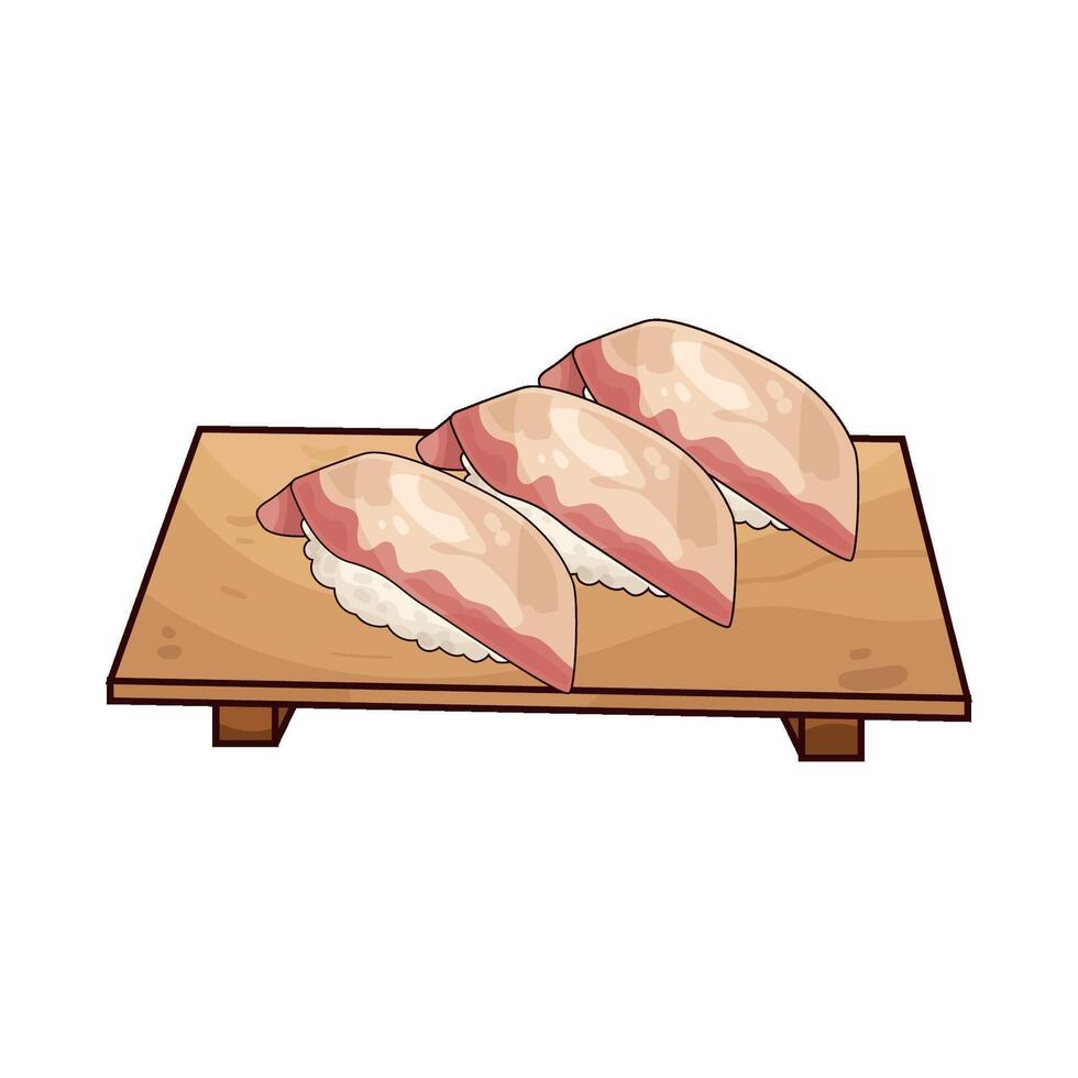 Fresh Sushi Serving illustration vector