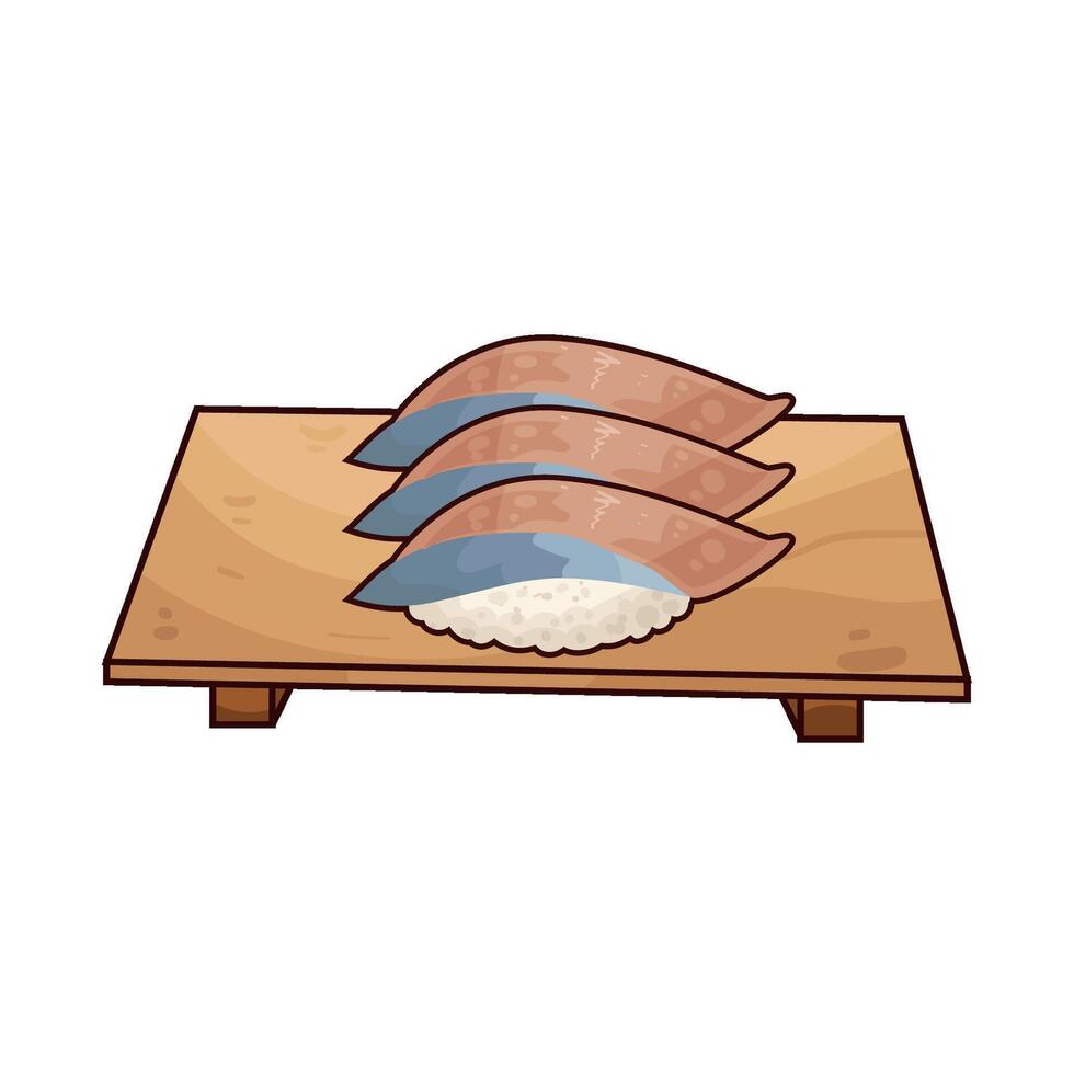 Fresh sushi served on a plate illustration vector
