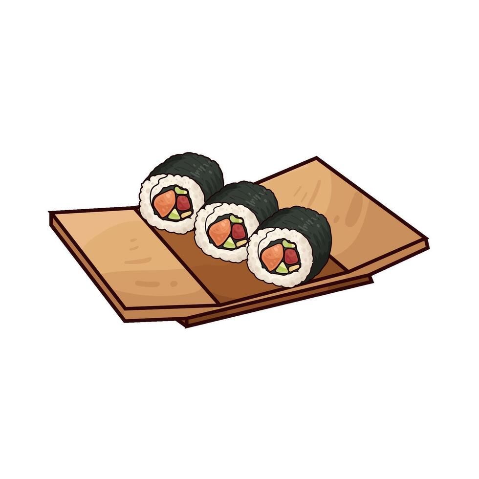 illustration of Selected Sushi Rolls vector