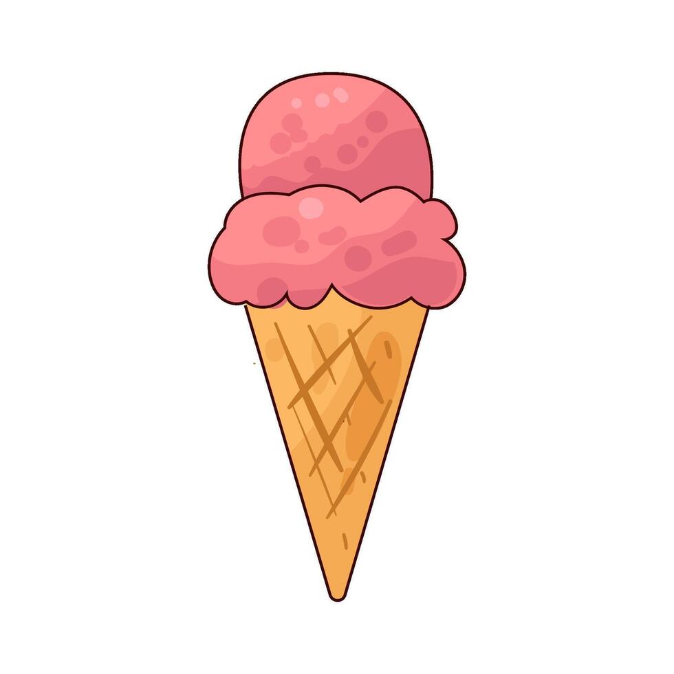 Illustration of ice cream cone vector