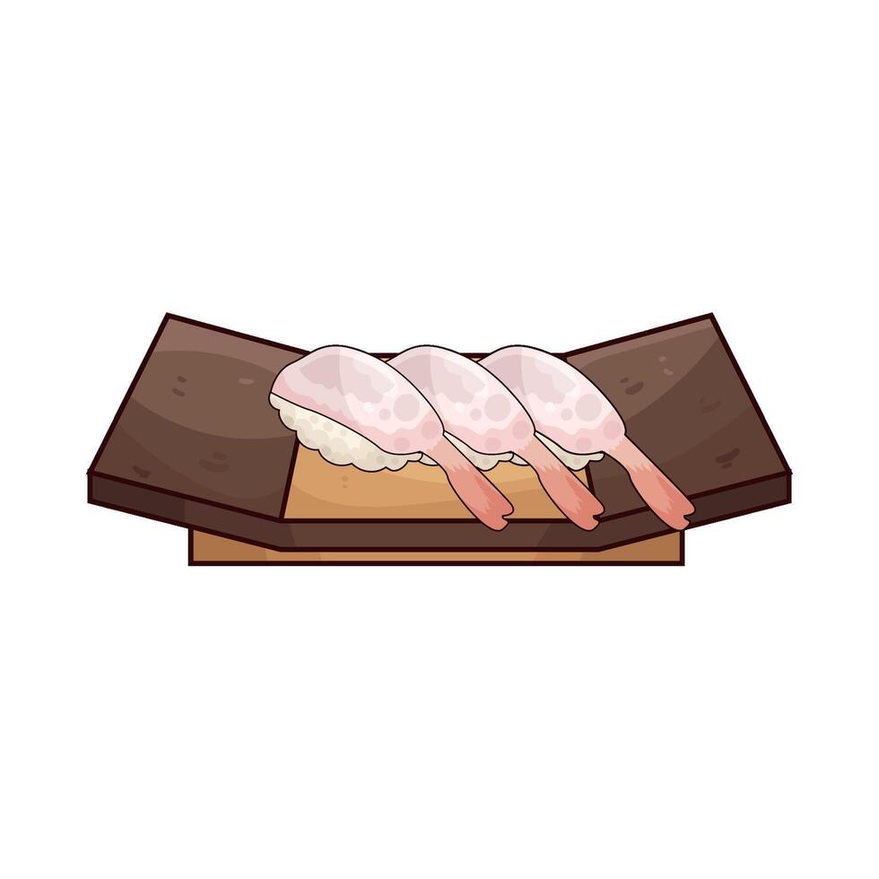 delicious fresh shrimp sushi vector