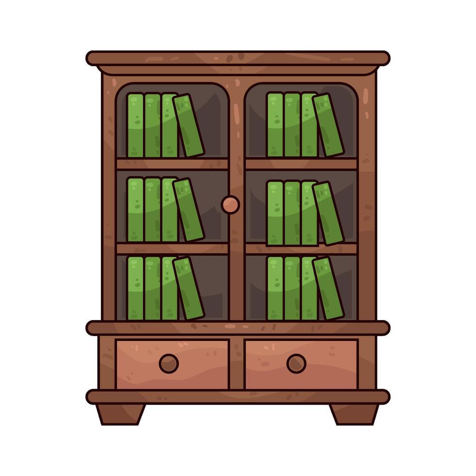 Illustration of bookshelf vector