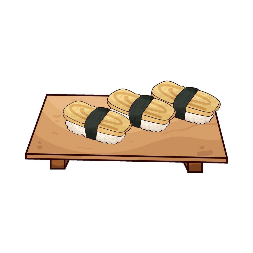 illustration of tamago sushi vector