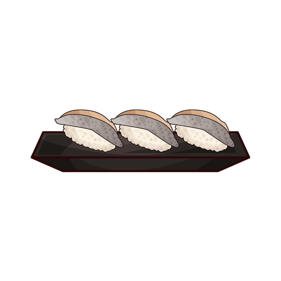 Fresh sushi served on a plate vector