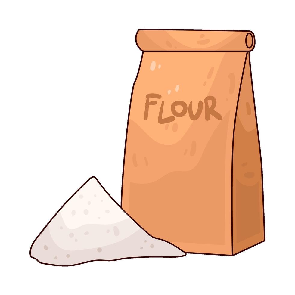 Illustration of flour bag vector