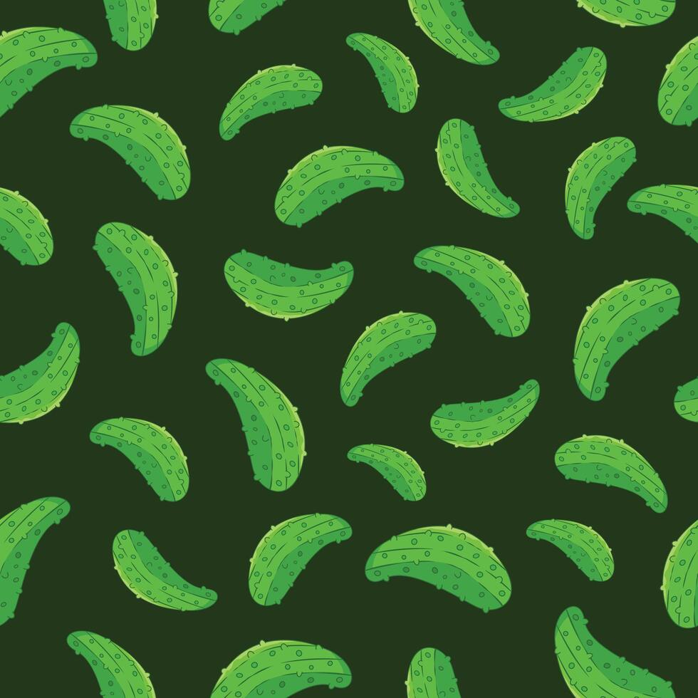 Cucumber seamless pattern background. Green cucumber wallpaper, pickle seamless motif vector