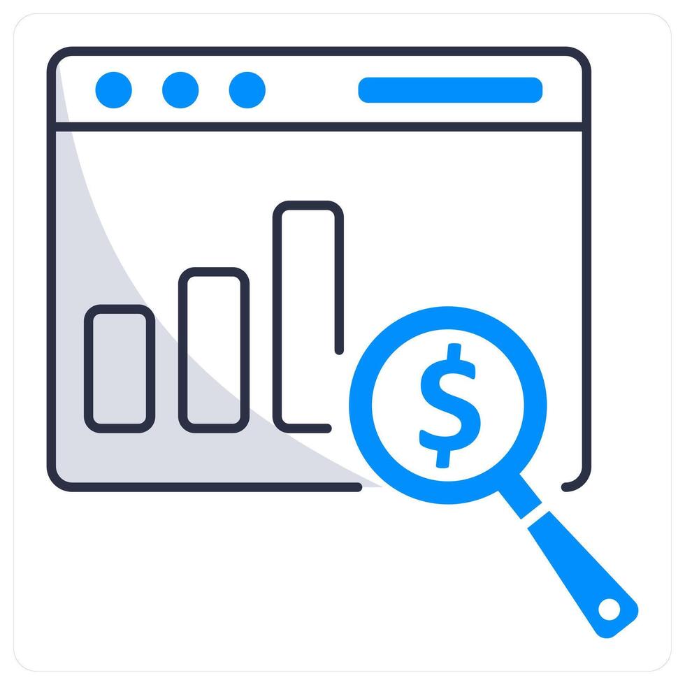 Financial Data Analytics and finance icon concept vector