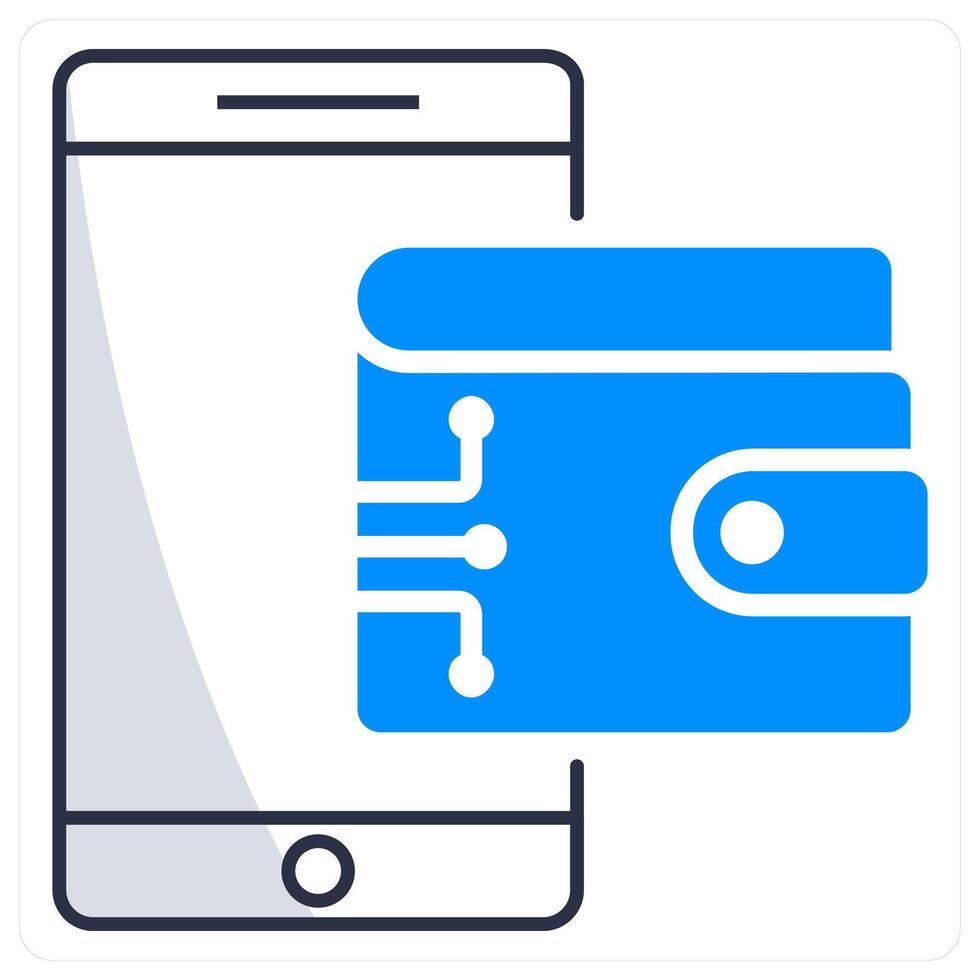 Digital Wallet and wallet icon concept vector