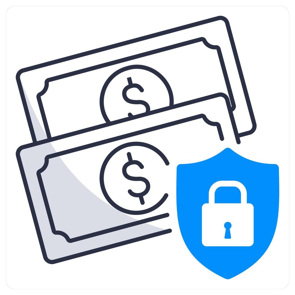 Money Protection and security icon concept vector