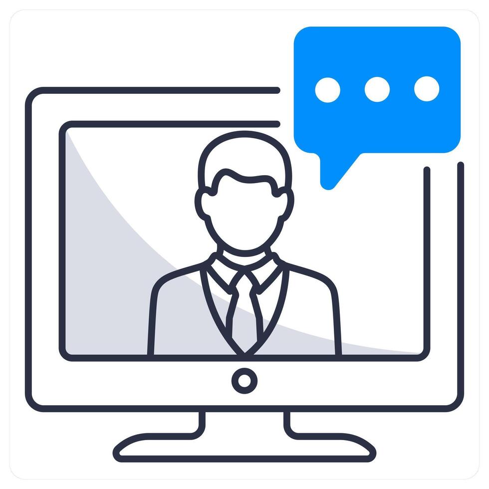 Online Conference and virtual icon concept vector