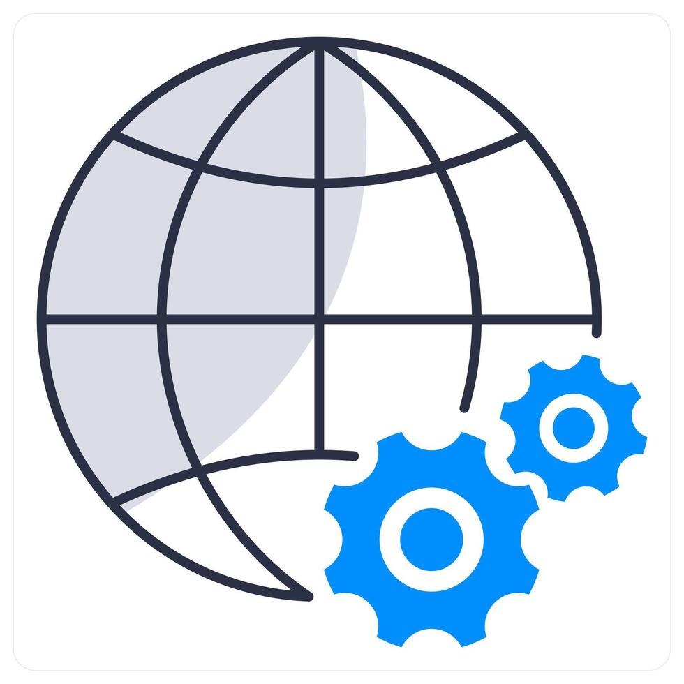 Global Setting and world icon concept vector