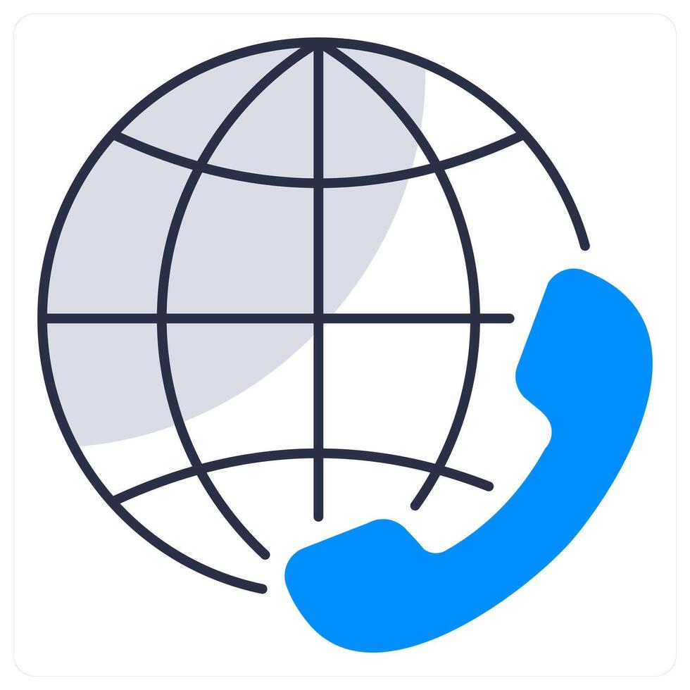 International Conference Call and global icon concept vector